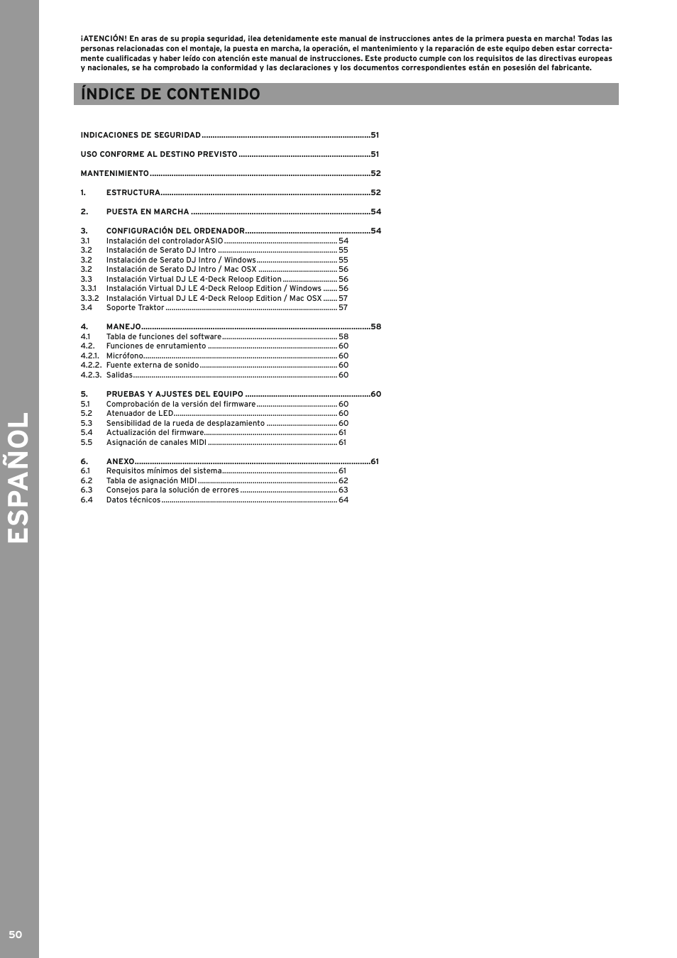 Reloop TERMINAL MIX 4 - Instruction Manual User Manual | Page 50 / 68