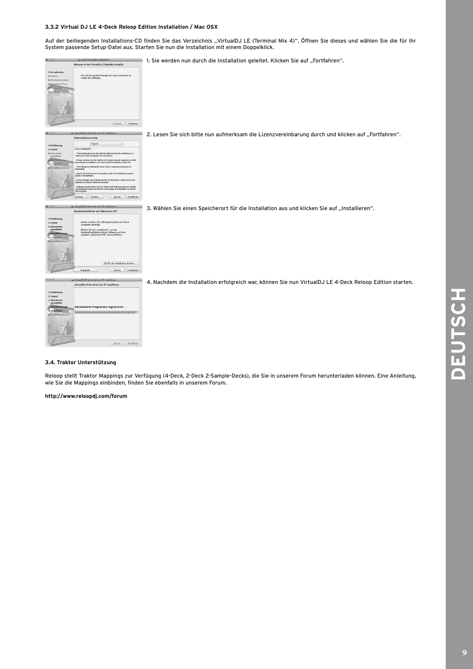 Traktor unterstützung, De ut s ch | Reloop TERMINAL MIX 4 - Instruction Manual User Manual | Page 9 / 68