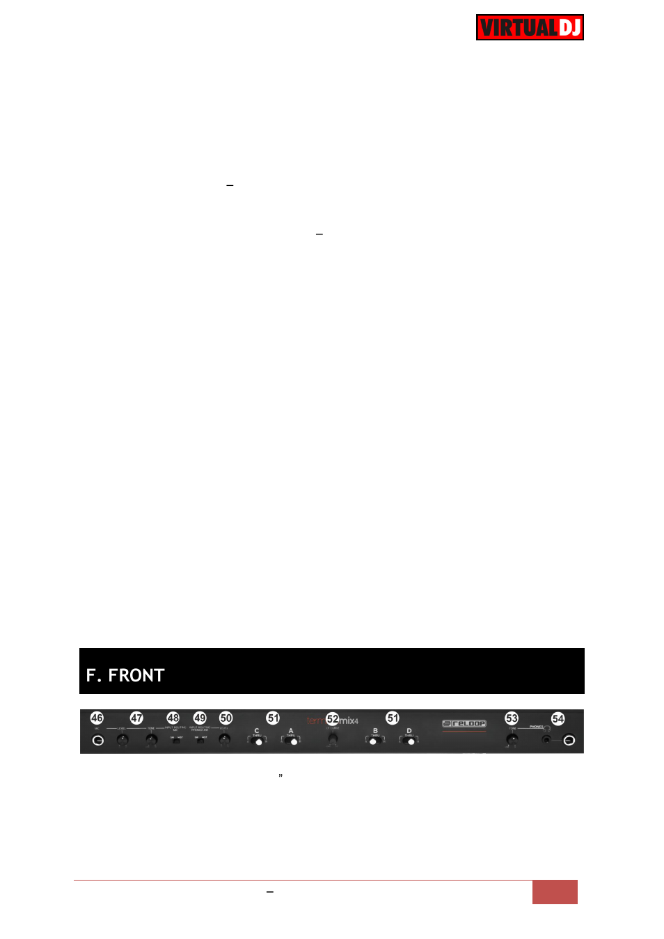 F. front | Reloop TERMINAL MIX 4 - VirtualDJ 8 Operation Guide User Manual | Page 10 / 15