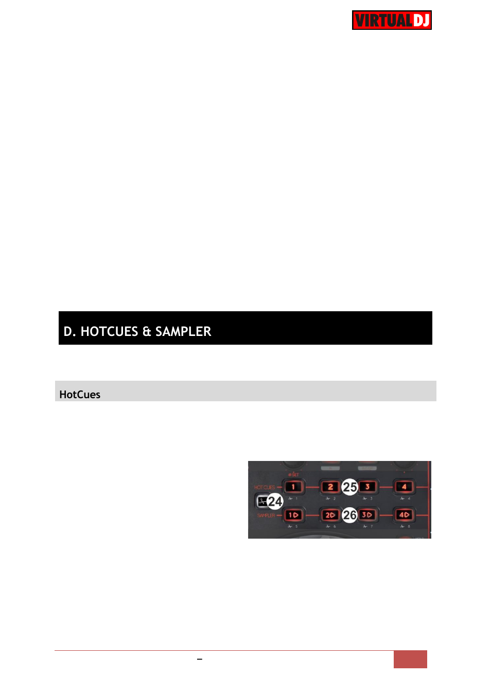 D. hotcues & sampler, Hotcues | Reloop TERMINAL MIX 4 - VirtualDJ 8 Operation Guide User Manual | Page 8 / 15