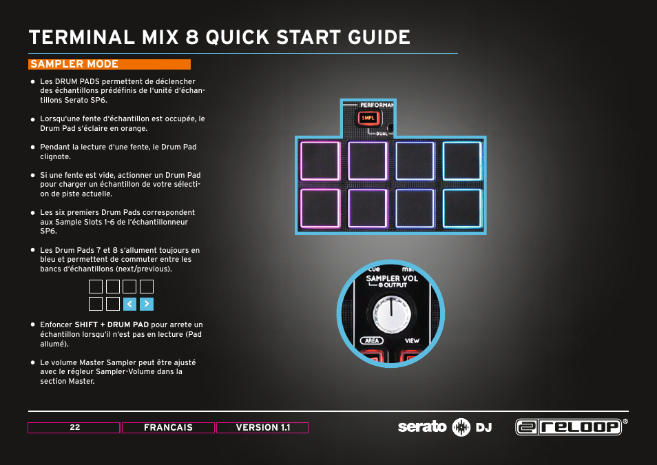 Sampler mode, Terminal mix 8 quick start guide | Reloop TERMINAL MIX 8 - Quick Start Guides User Manual | Page 22 / 32
