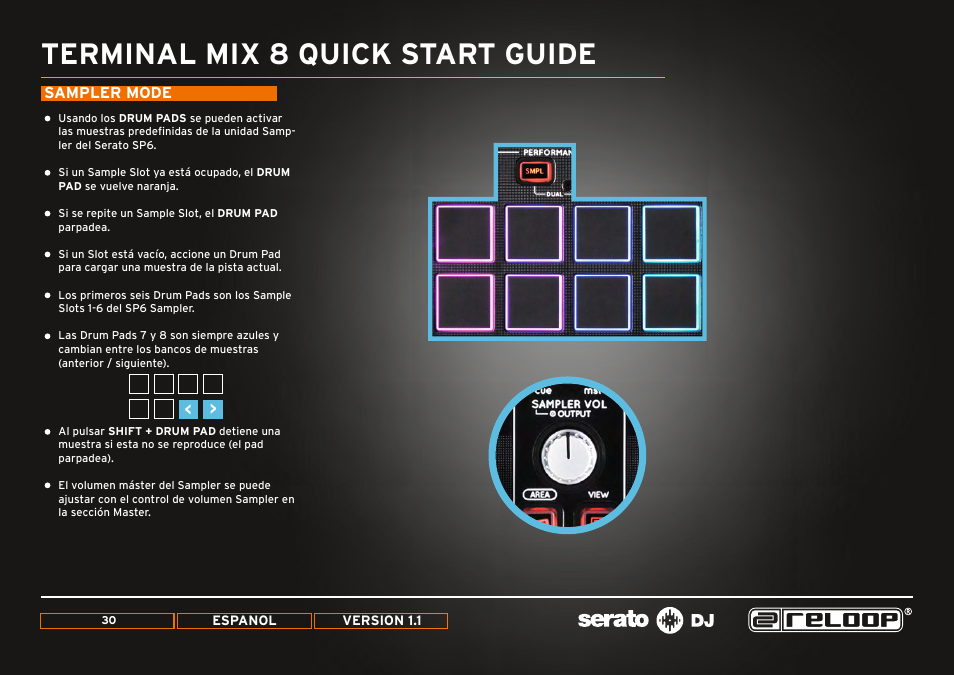Sampler mode, Terminal mix 8 quick start guide | Reloop TERMINAL MIX 8 - Quick Start Guides User Manual | Page 30 / 32