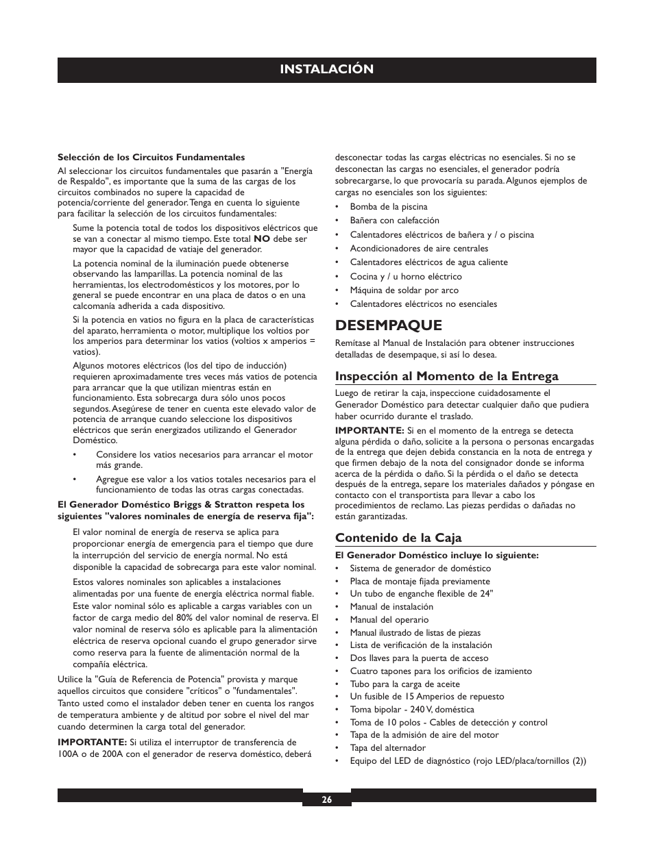 Briggs & Stratton 040213 User Manual | Page 26 / 56