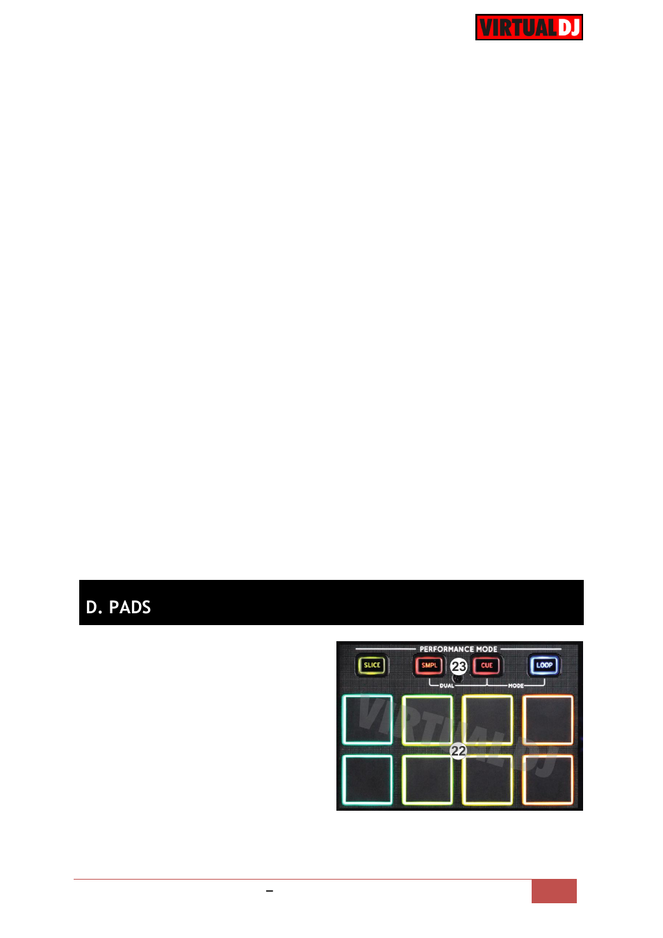 D. pads | Reloop TERMINAL MIX 8 - VirtualDJ 8 Operation Guide User Manual | Page 7 / 15
