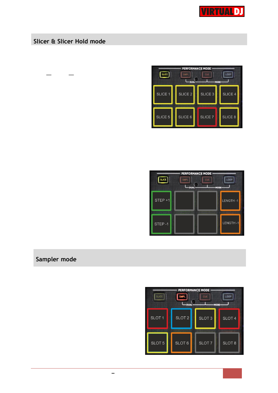 Slicer & slicer hold mode, Sampler mode | Reloop TERMINAL MIX 8 - VirtualDJ 8 Operation Guide User Manual | Page 8 / 15