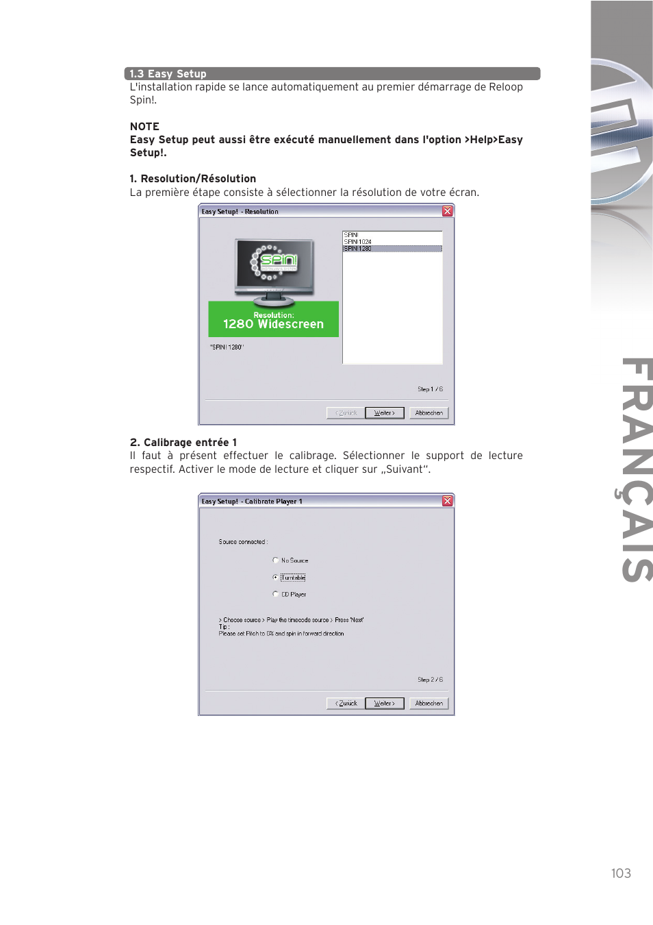 Fr ançais | Reloop SPIN! User Manual | Page 103 / 140