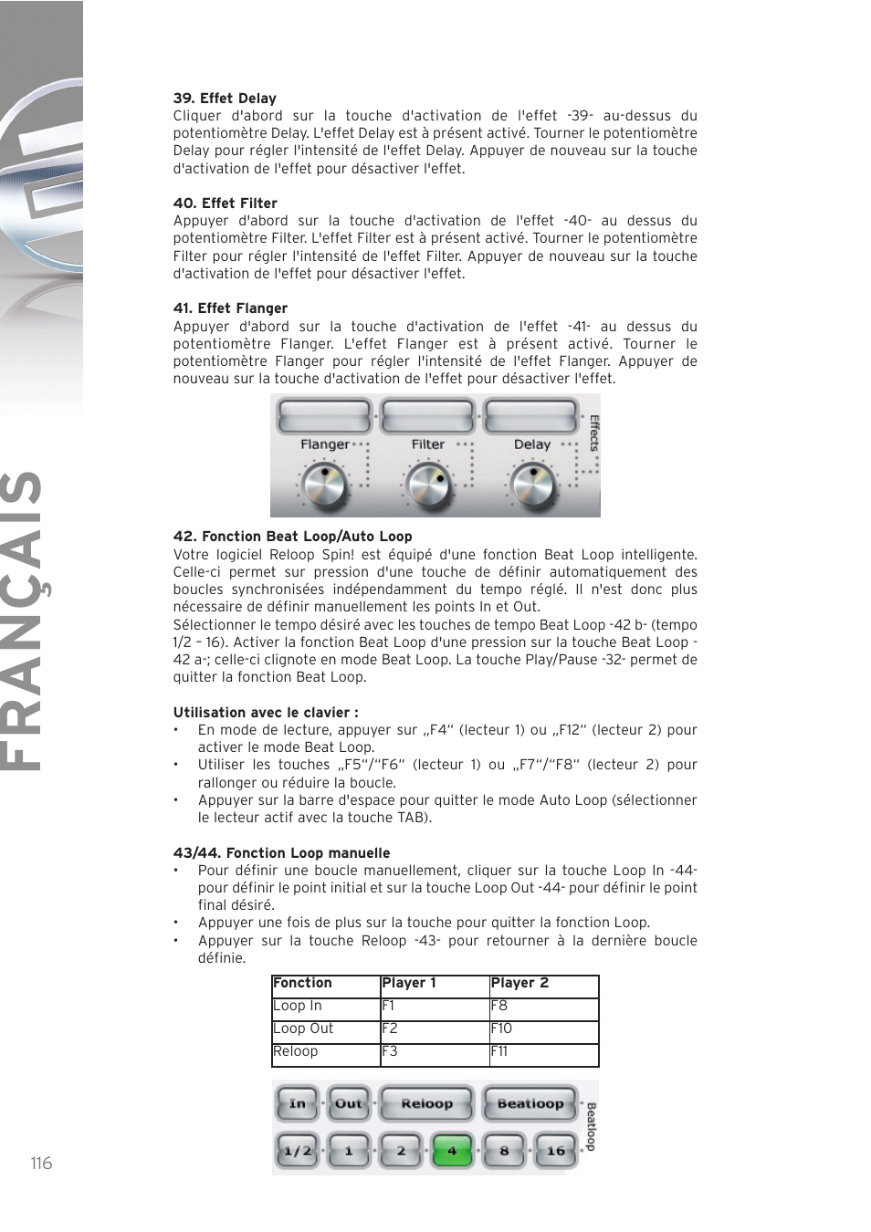 Fr ançais | Reloop SPIN! User Manual | Page 116 / 140