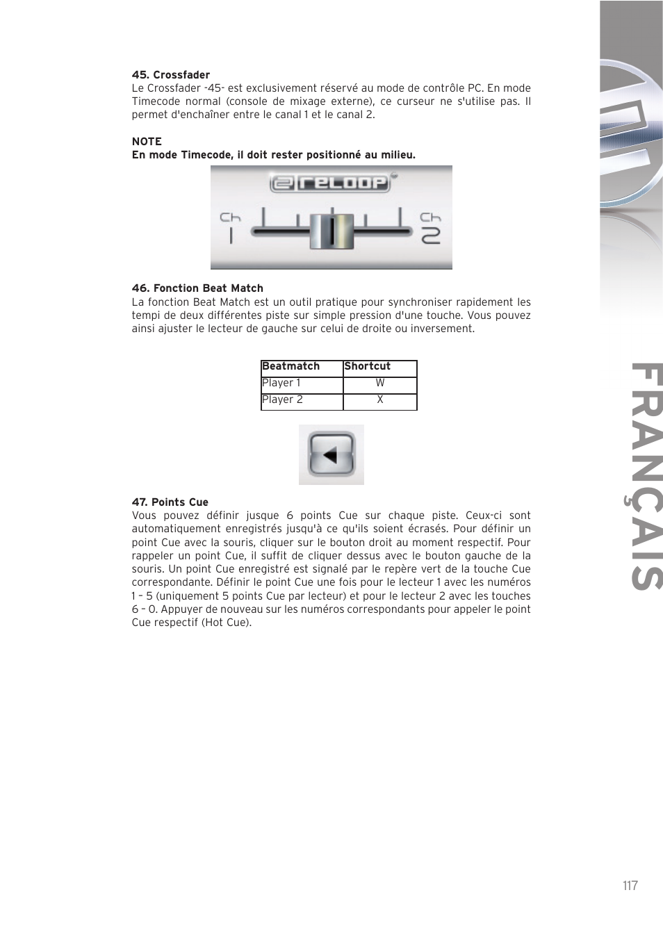Fr ançais | Reloop SPIN! User Manual | Page 117 / 140
