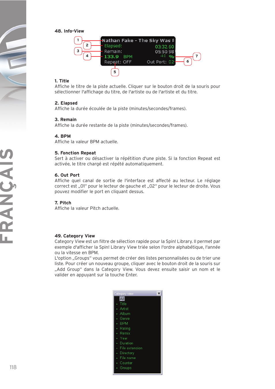 Fr ançais | Reloop SPIN! User Manual | Page 118 / 140