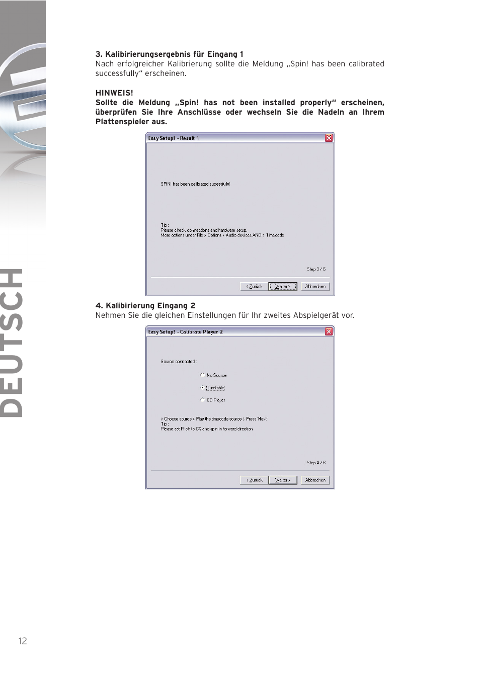 Deut sch | Reloop SPIN! User Manual | Page 12 / 140