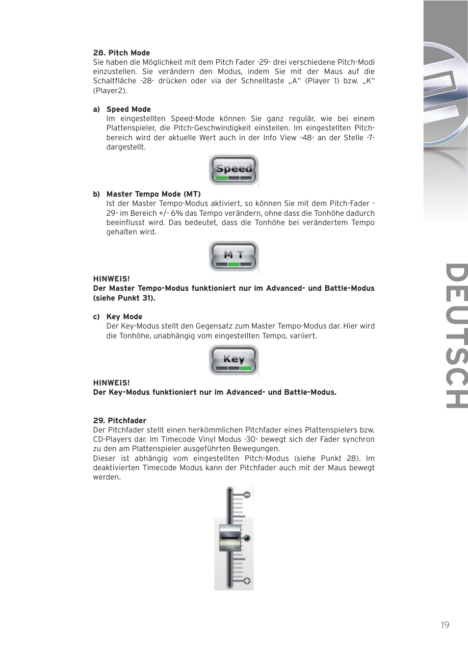 Deut sch | Reloop SPIN! User Manual | Page 19 / 140