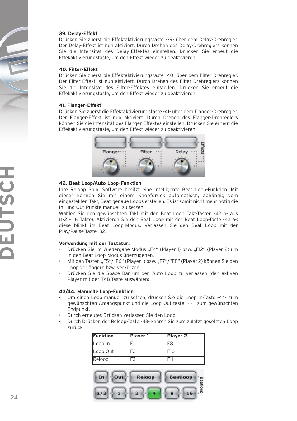 Deut sch | Reloop SPIN! User Manual | Page 24 / 140