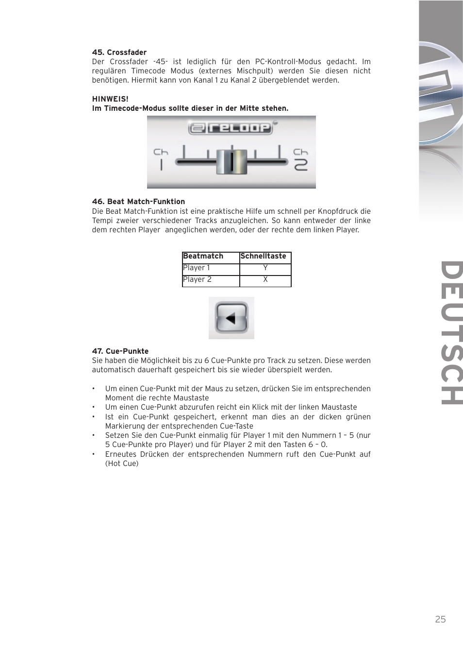 Deut sch | Reloop SPIN! User Manual | Page 25 / 140