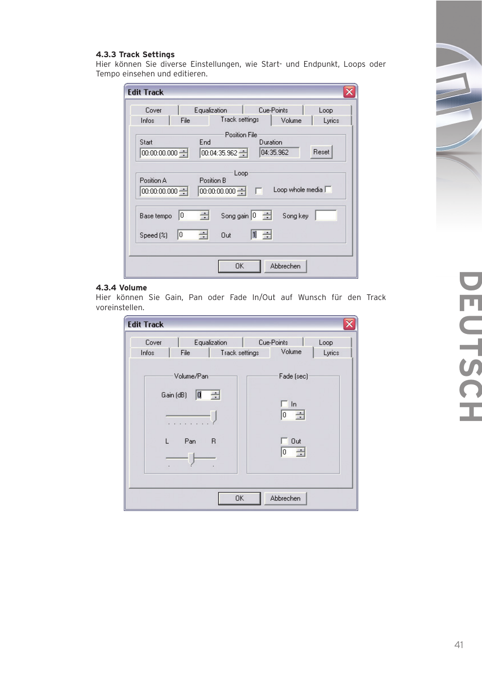 Deut sch | Reloop SPIN! User Manual | Page 41 / 140