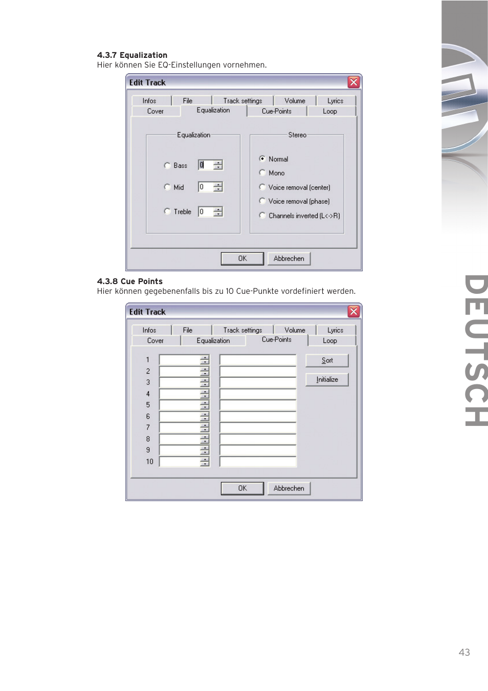 Deut sch | Reloop SPIN! User Manual | Page 43 / 140