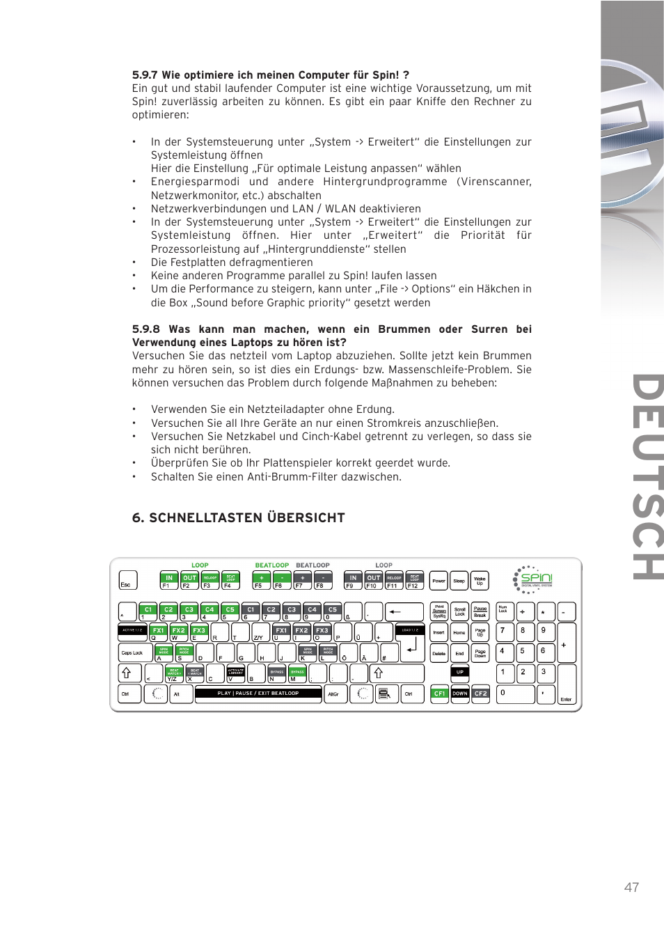 Deut sch | Reloop SPIN! User Manual | Page 47 / 140