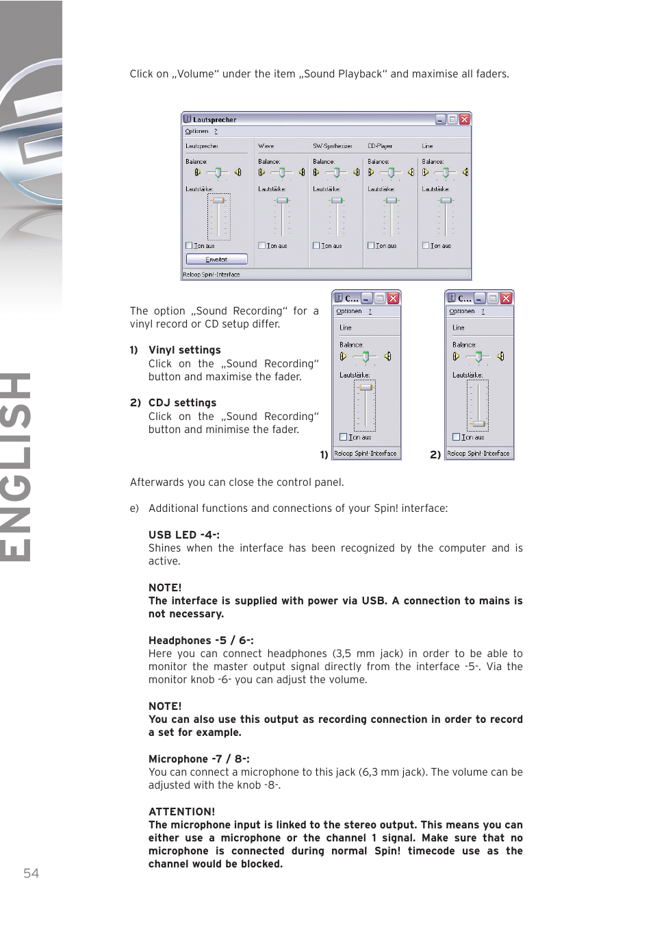 English | Reloop SPIN! User Manual | Page 54 / 140