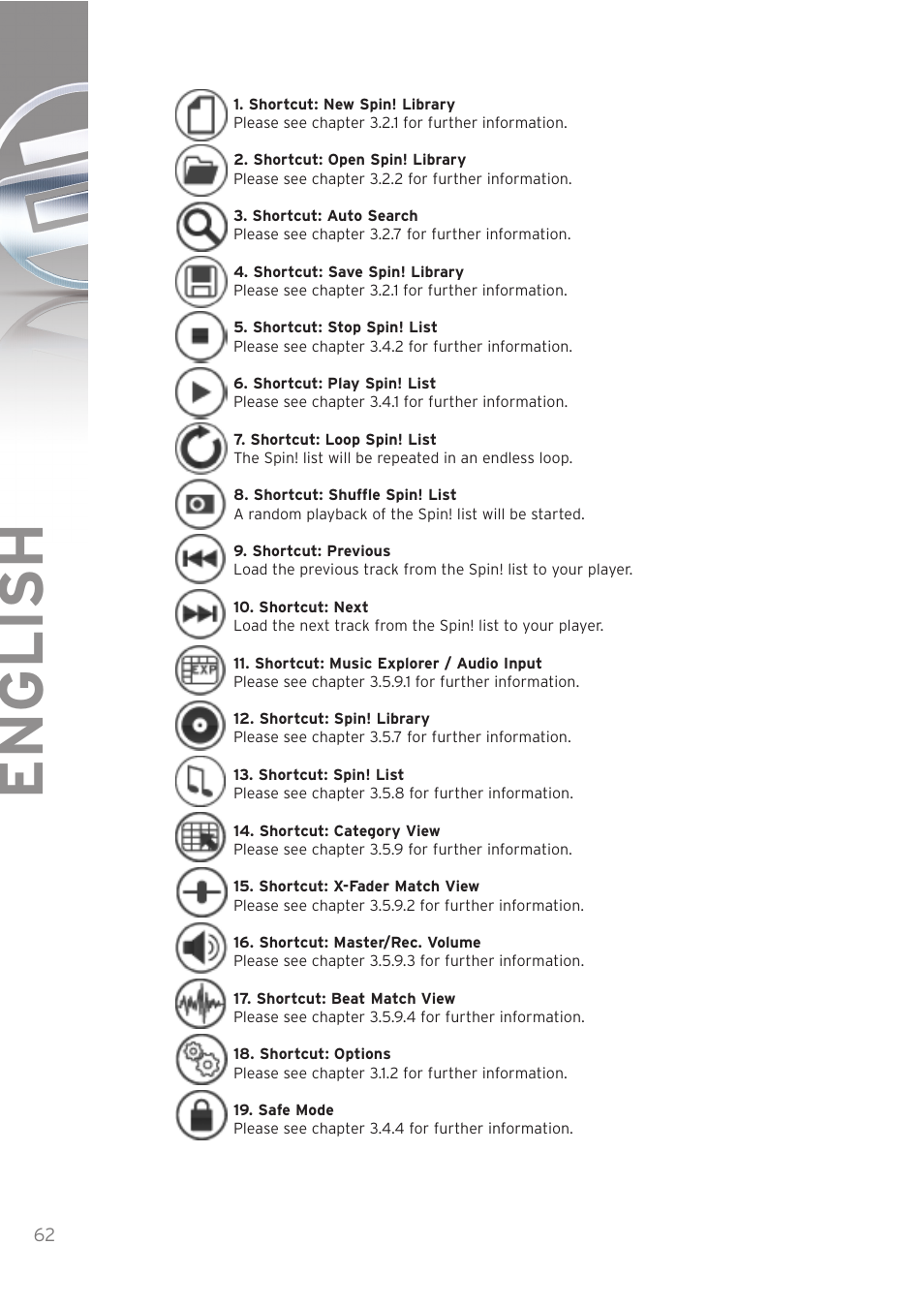English | Reloop SPIN! User Manual | Page 62 / 140