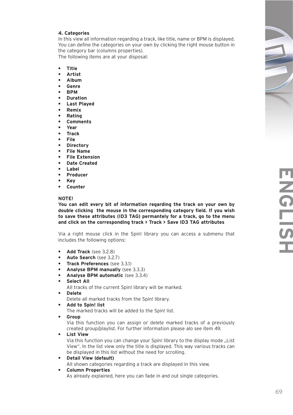 English | Reloop SPIN! User Manual | Page 69 / 140