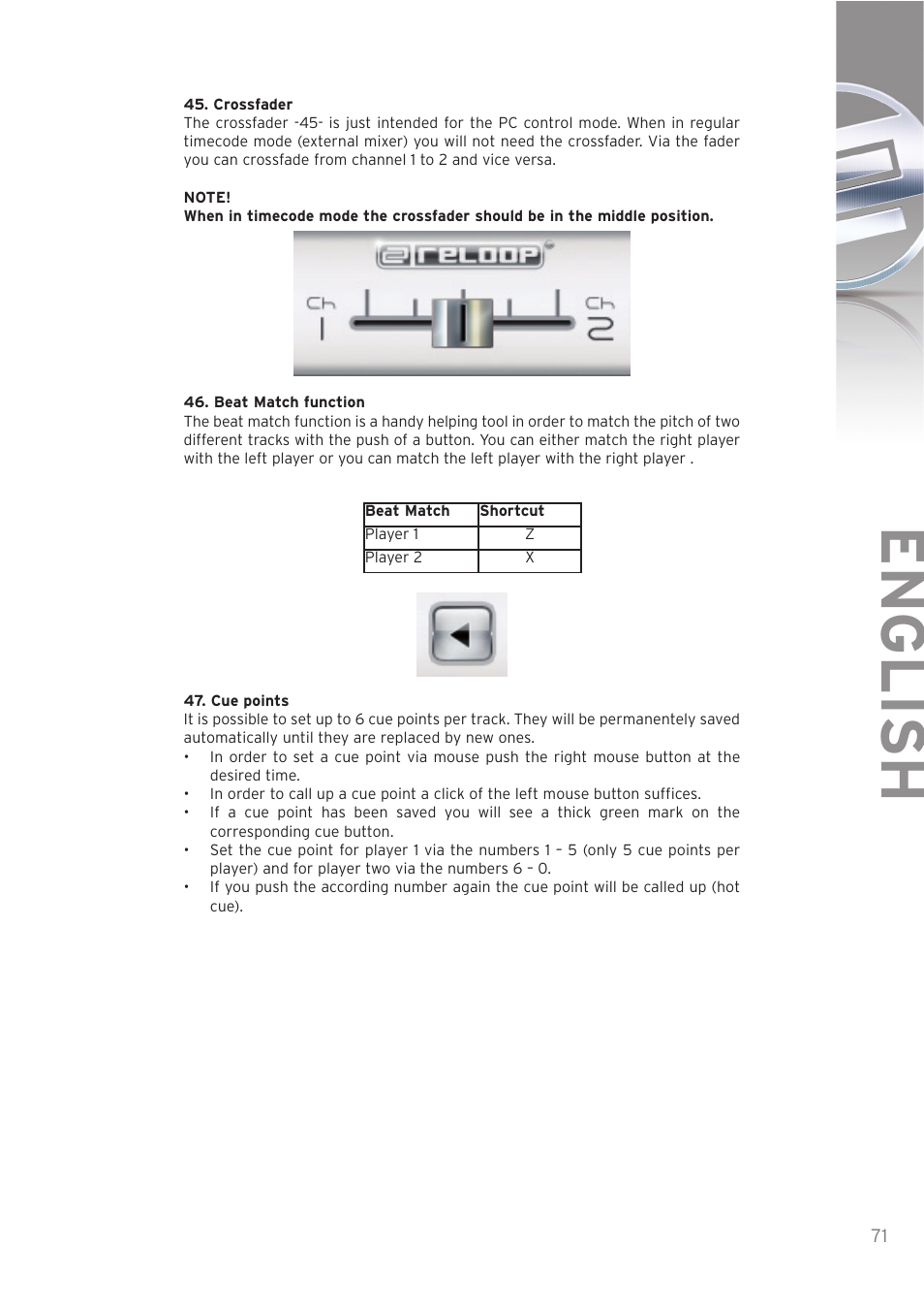 English | Reloop SPIN! User Manual | Page 71 / 140
