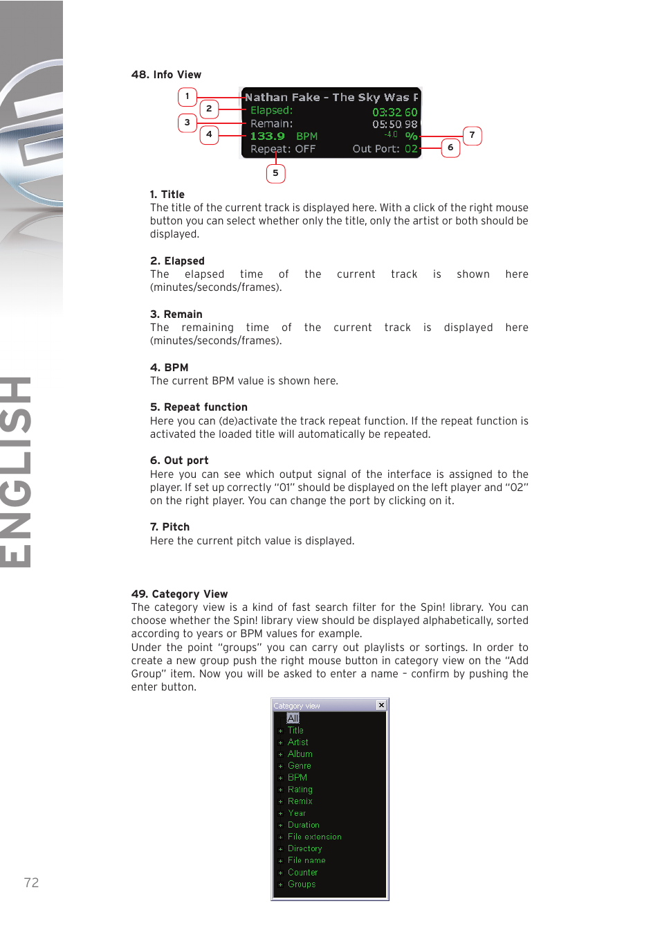 English | Reloop SPIN! User Manual | Page 72 / 140