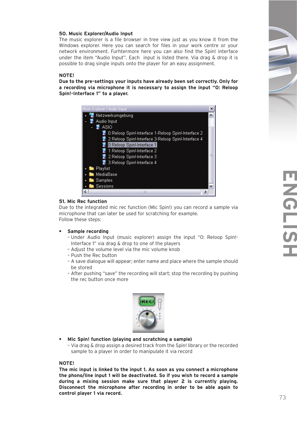 English | Reloop SPIN! User Manual | Page 73 / 140