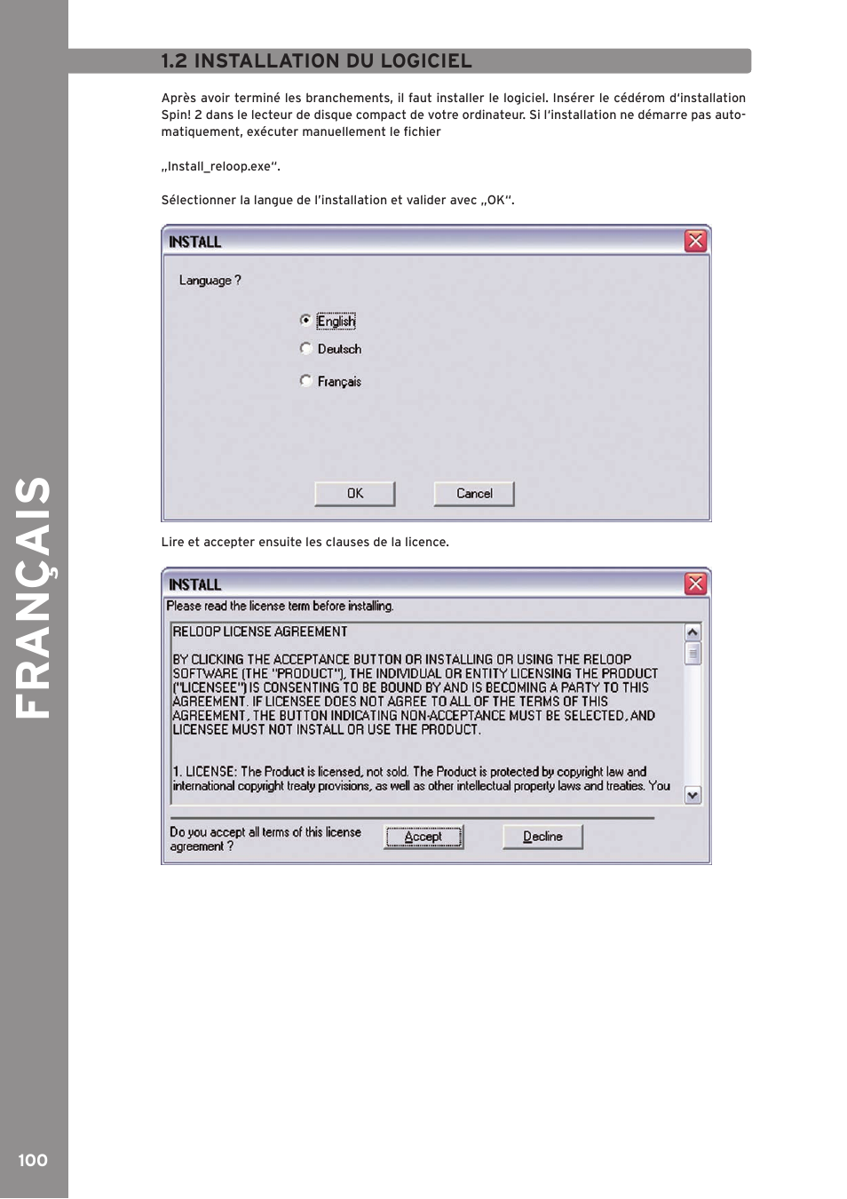 Fr an ç ais | Reloop SPIN!2 User Manual | Page 100 / 139