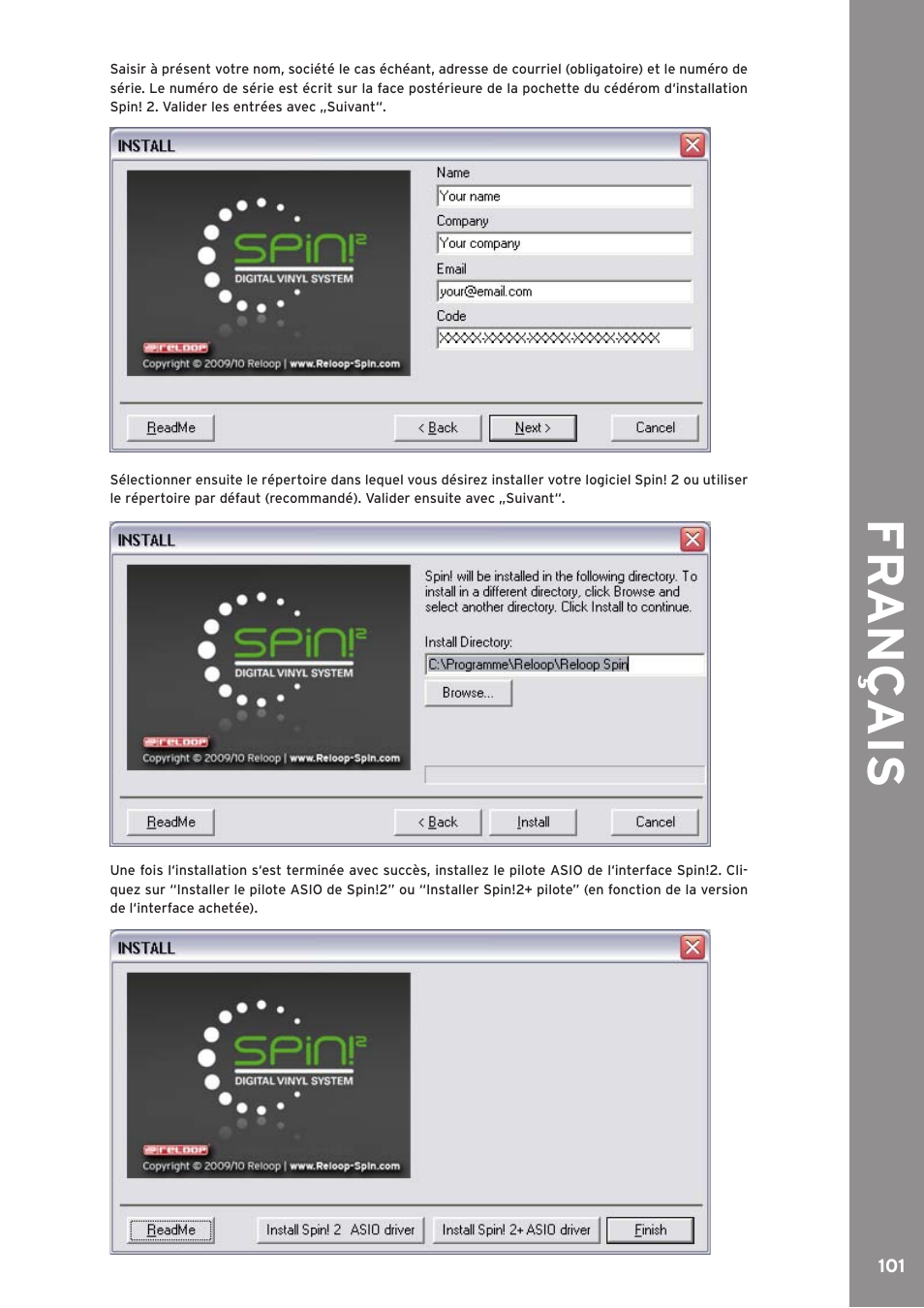Fr an ç ais | Reloop SPIN!2 User Manual | Page 101 / 139