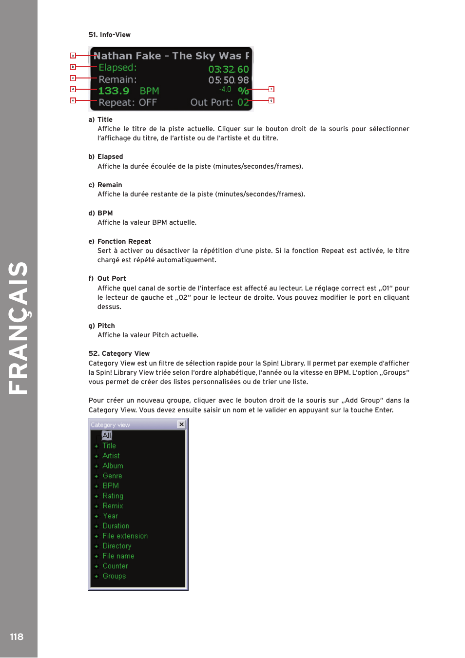 Fr an ç ais | Reloop SPIN!2 User Manual | Page 118 / 139