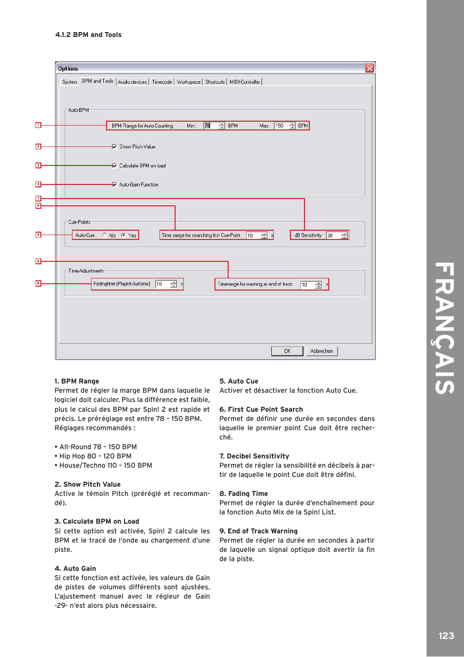 Fr an ç ais | Reloop SPIN!2 User Manual | Page 123 / 139