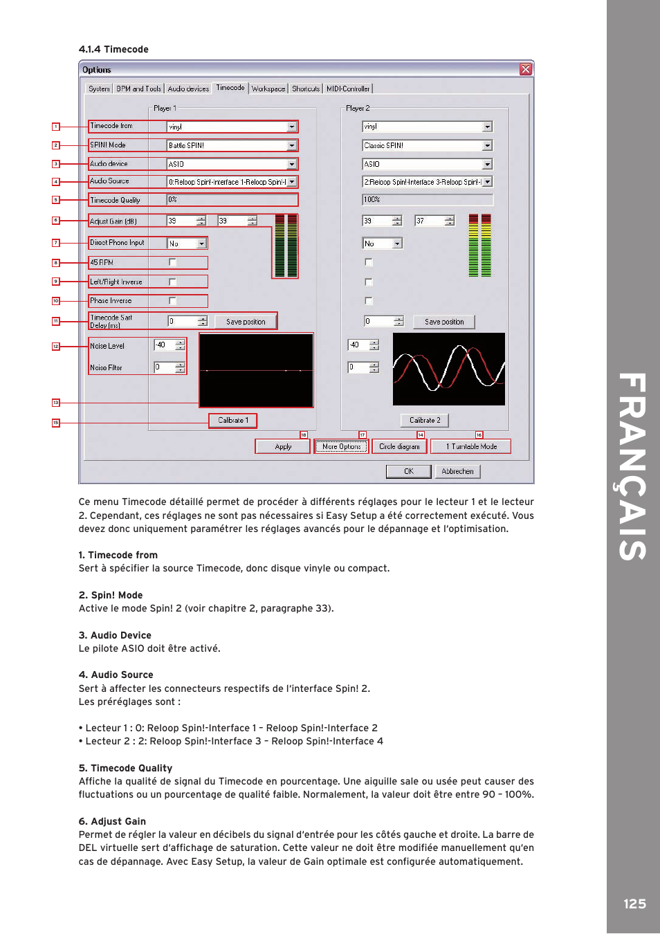 Fr an ç ais | Reloop SPIN!2 User Manual | Page 125 / 139