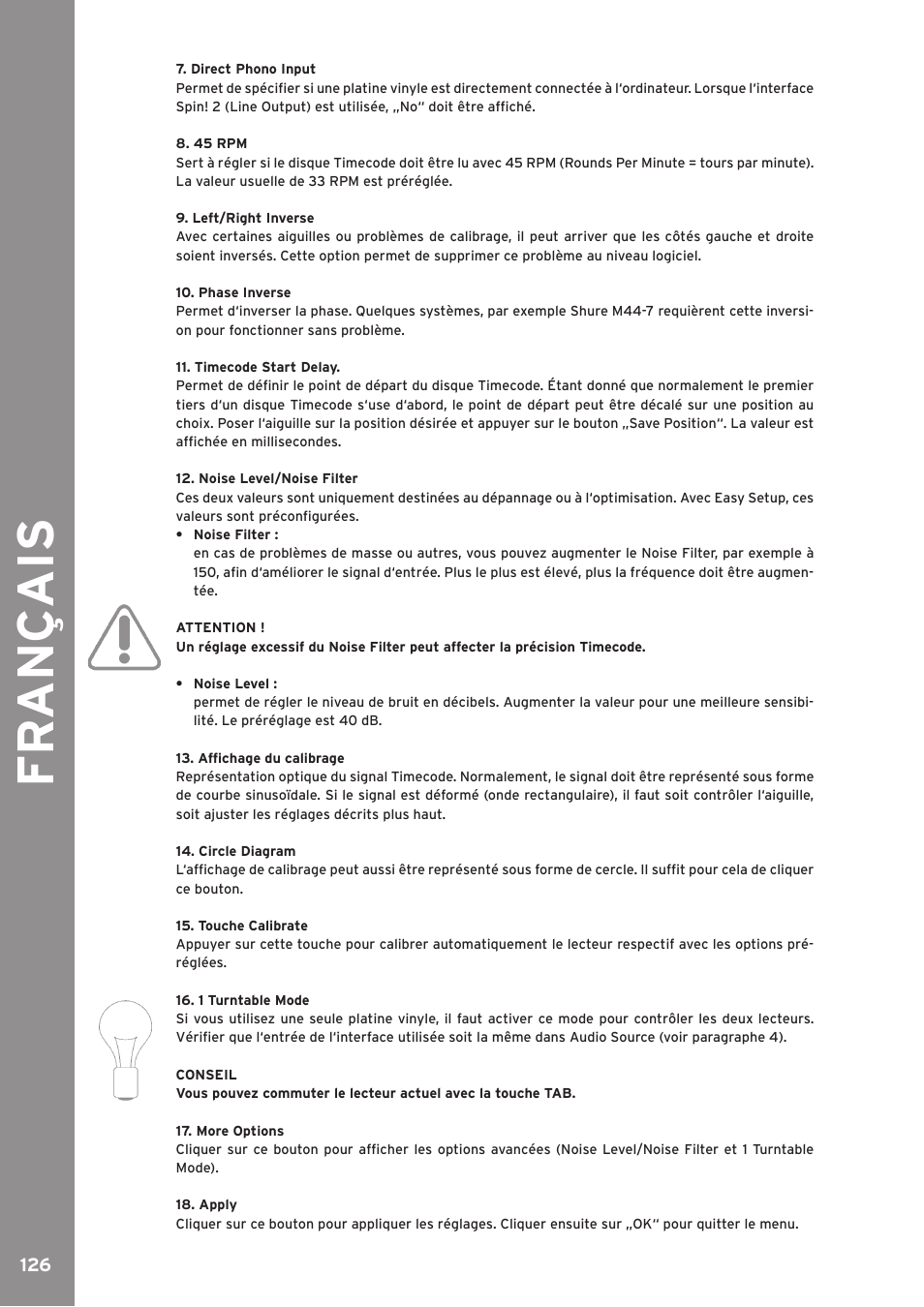 Fr an ç ais | Reloop SPIN!2 User Manual | Page 126 / 139