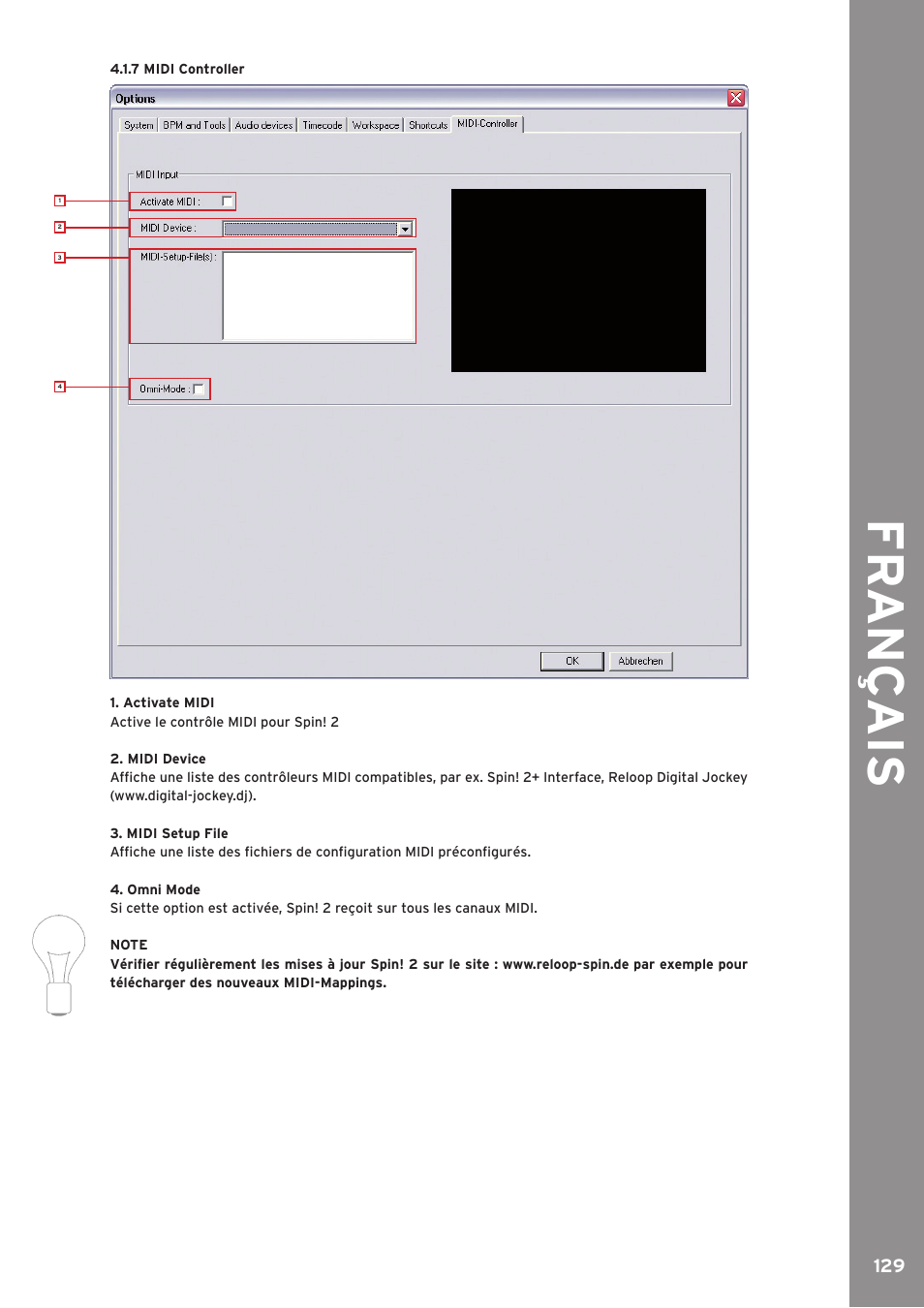 Fr an ç ais | Reloop SPIN!2 User Manual | Page 129 / 139