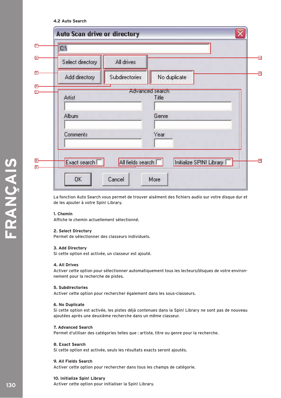 Fr an ç ais | Reloop SPIN!2 User Manual | Page 130 / 139