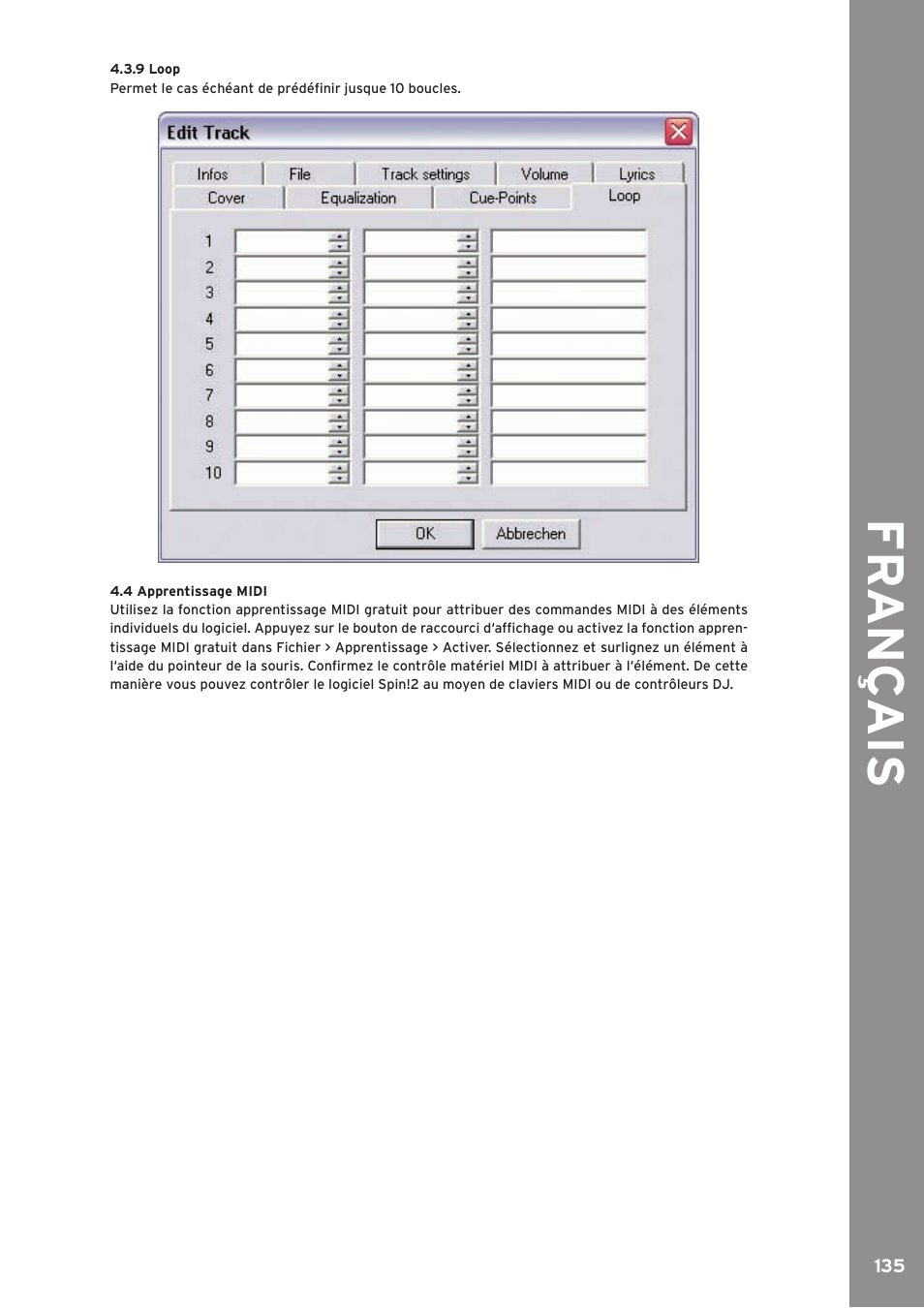 Fr an ç ais | Reloop SPIN!2 User Manual | Page 135 / 139