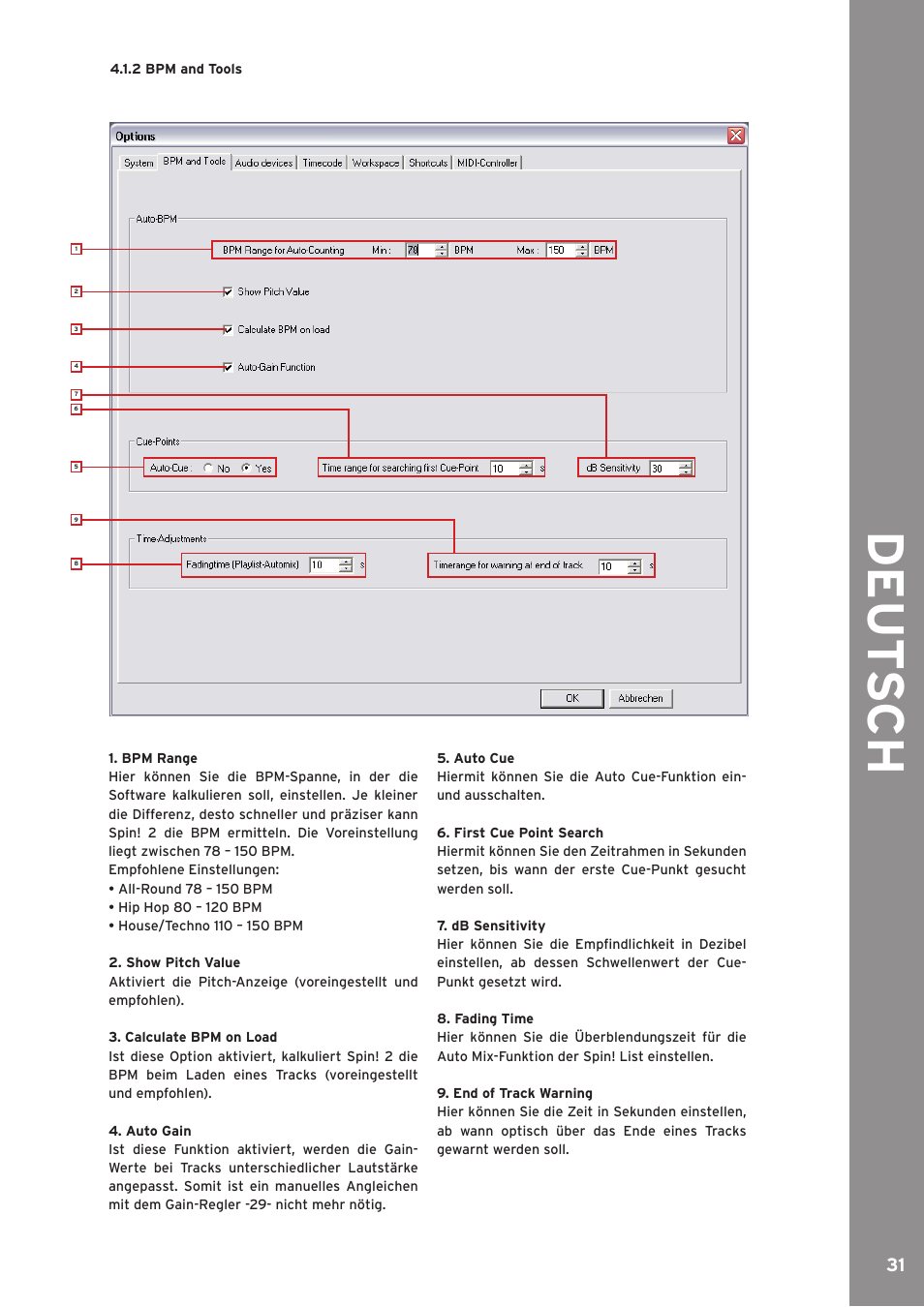 De ut s ch | Reloop SPIN!2 User Manual | Page 31 / 139