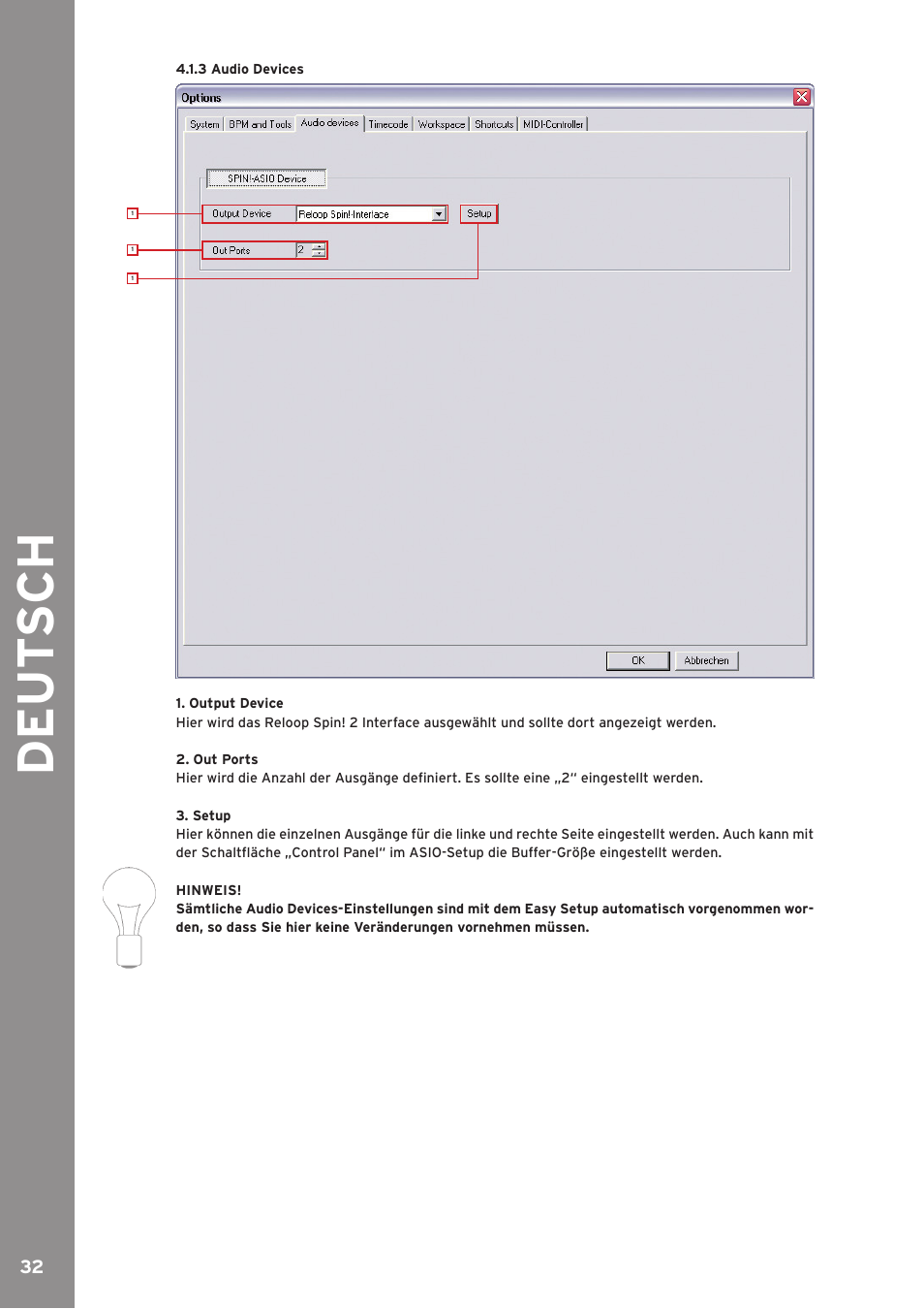 De ut s ch | Reloop SPIN!2 User Manual | Page 32 / 139