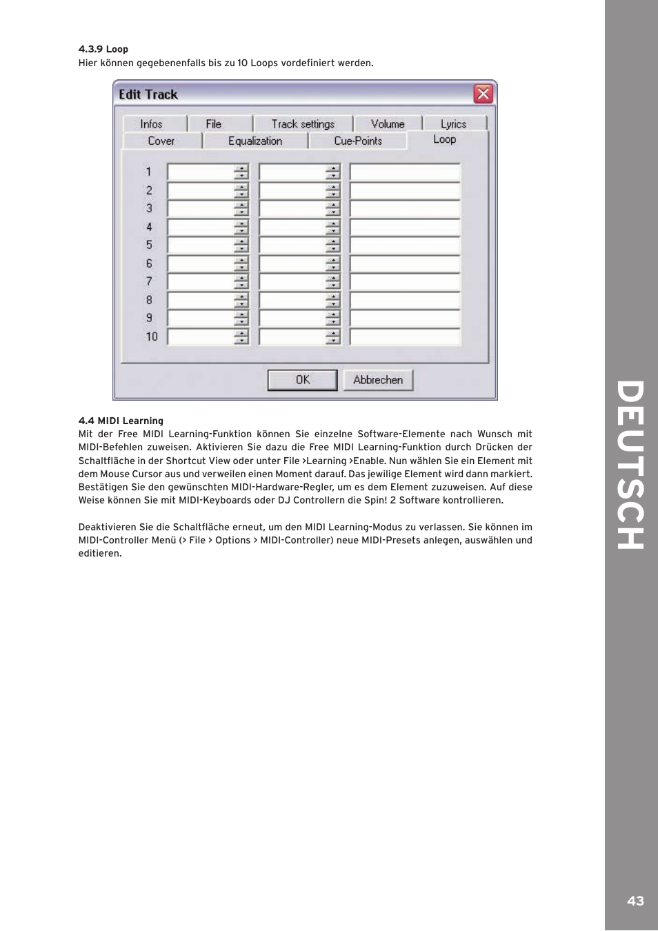 De ut s ch | Reloop SPIN!2 User Manual | Page 43 / 139