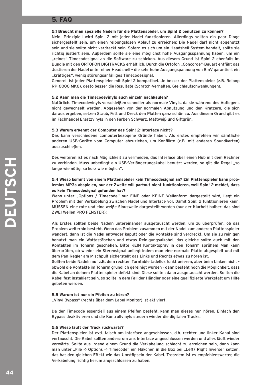 De ut s ch | Reloop SPIN!2 User Manual | Page 44 / 139