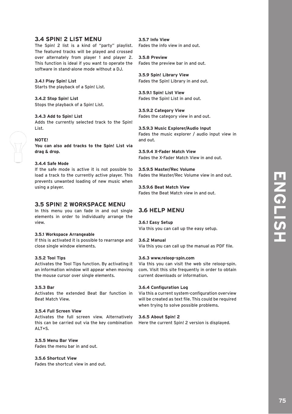 English | Reloop SPIN!2 User Manual | Page 75 / 139