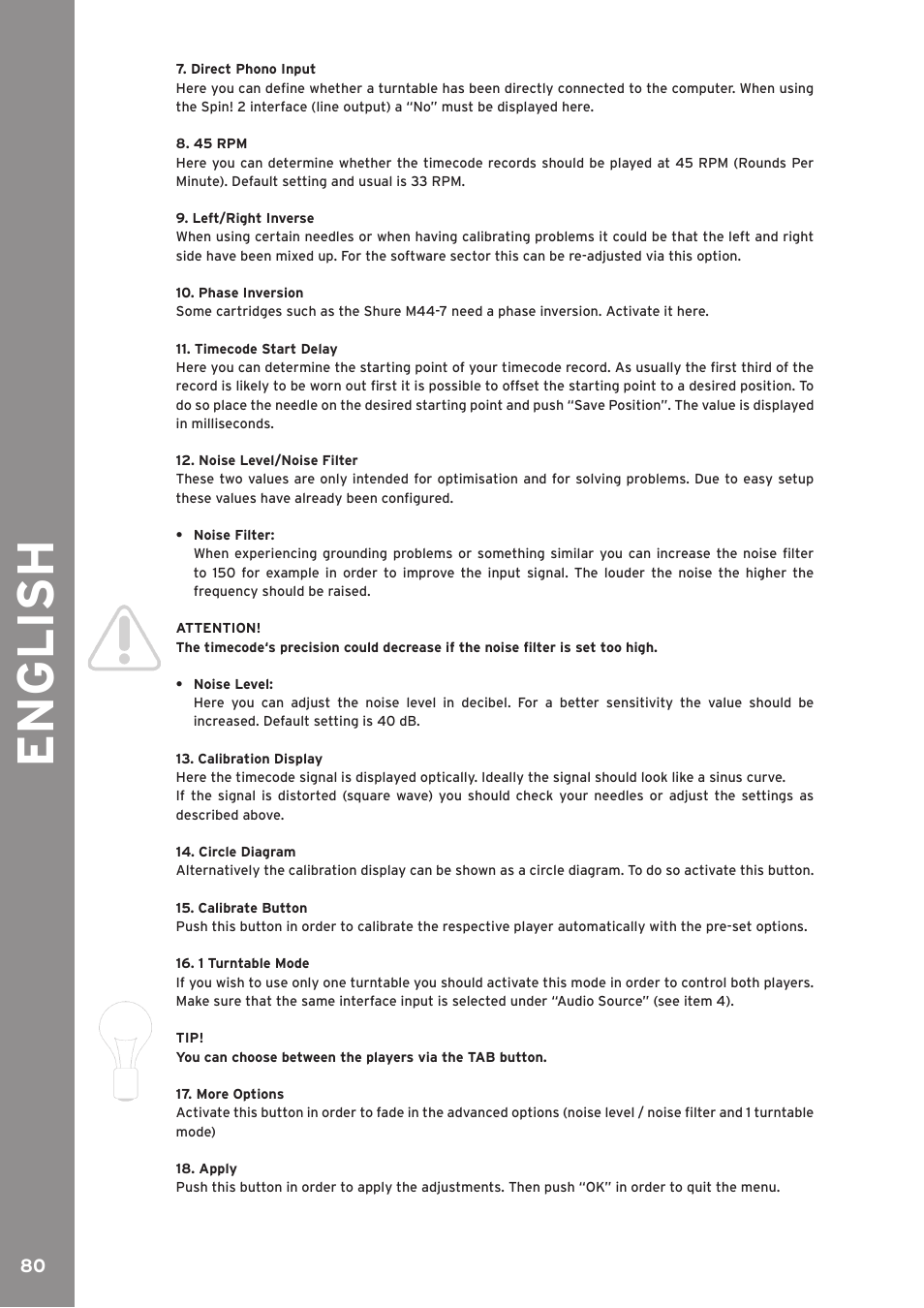 English | Reloop SPIN!2 User Manual | Page 80 / 139