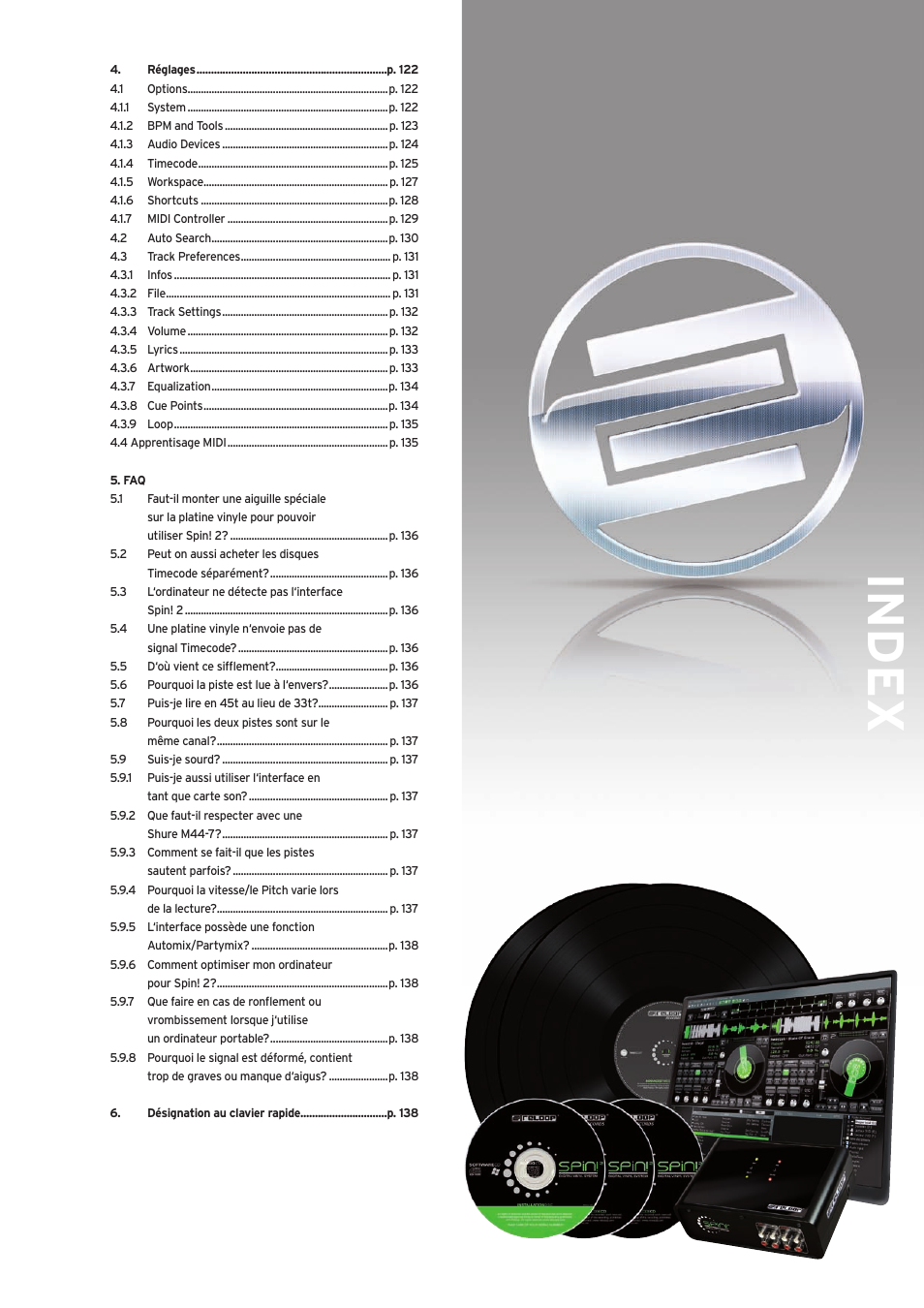 Index | Reloop SPIN!2 User Manual | Page 95 / 139