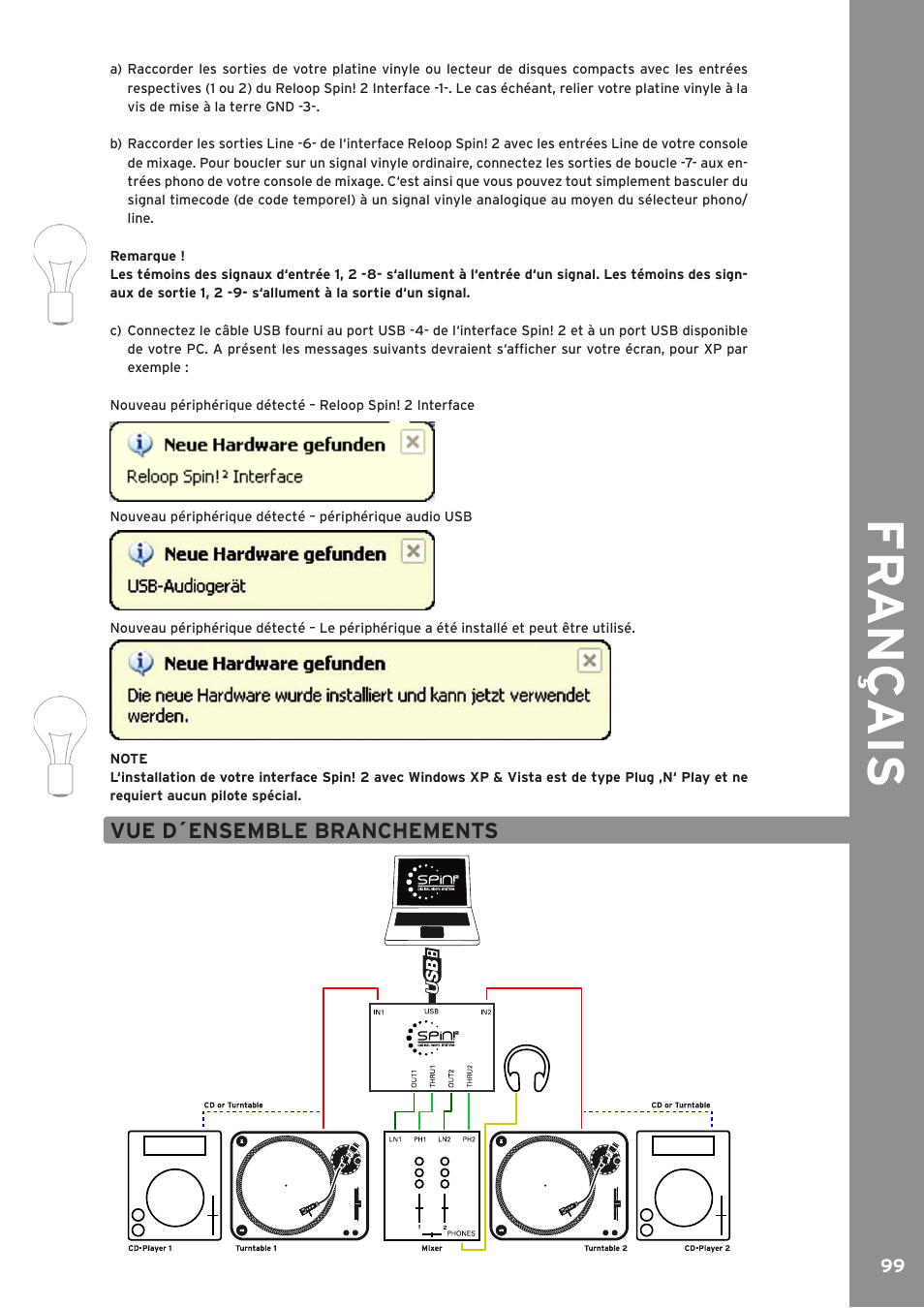 Fr an ç ais | Reloop SPIN!2 User Manual | Page 99 / 139