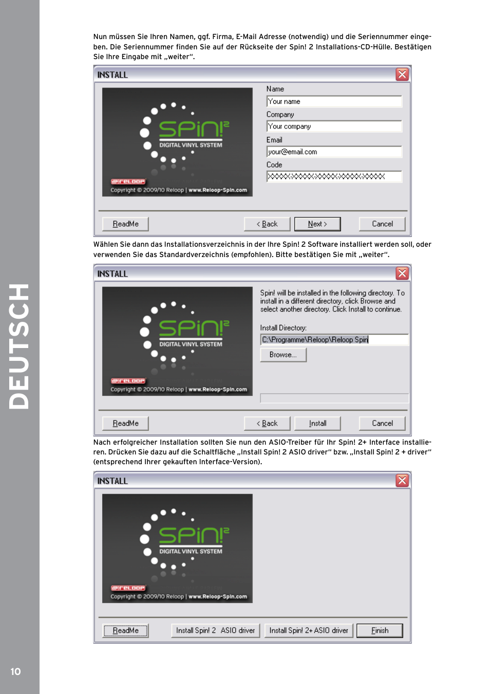 De ut s ch | Reloop SPIN!2 User Manual | Page 10 / 153