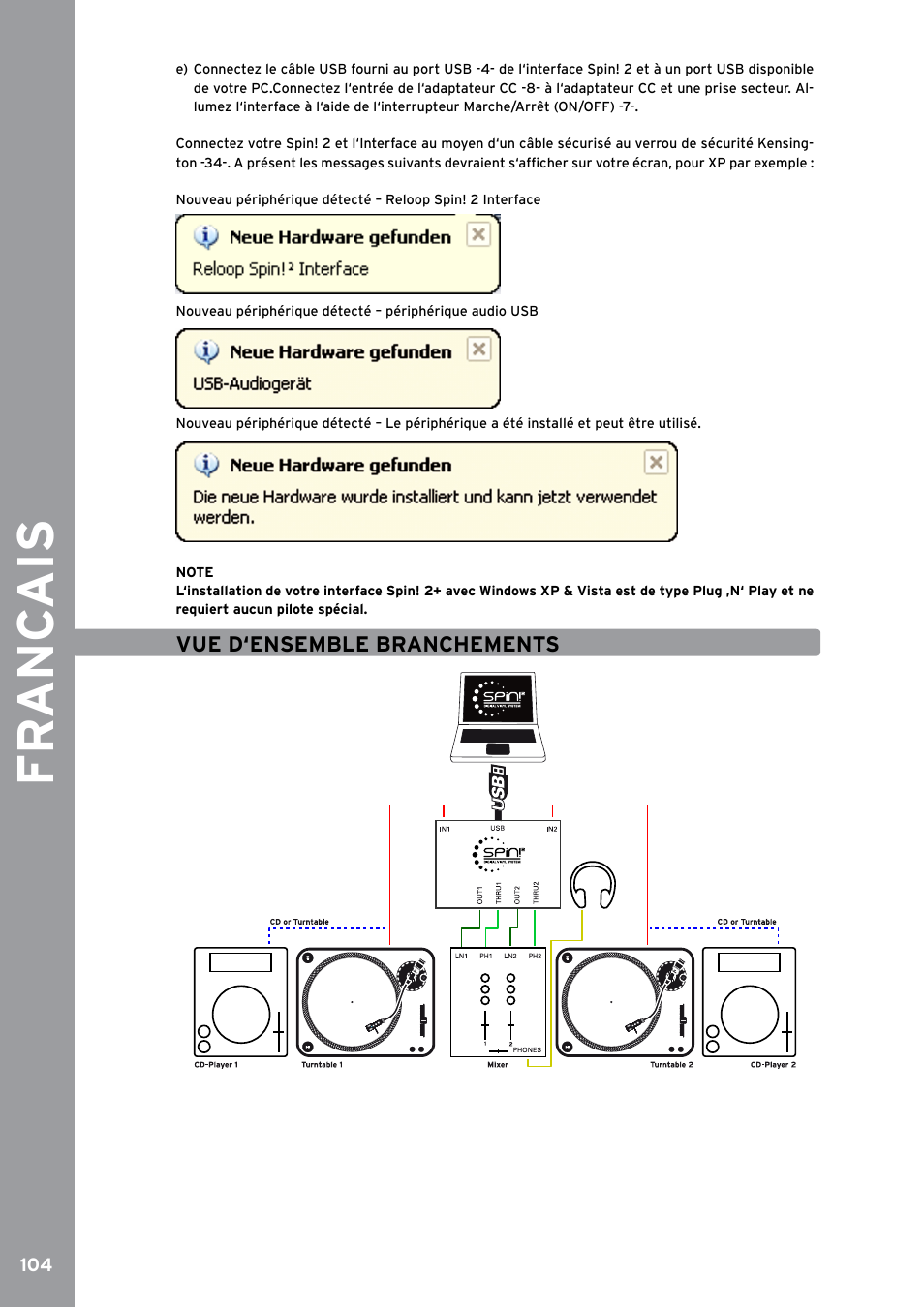 Fr anc ais | Reloop SPIN!2 User Manual | Page 112 / 153