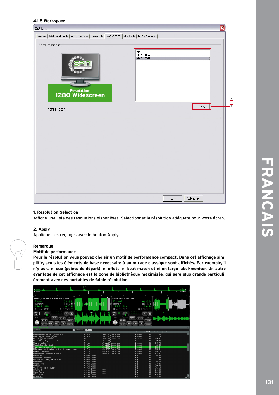 5 workspace, Fr anc ais | Reloop SPIN!2 User Manual | Page 139 / 153