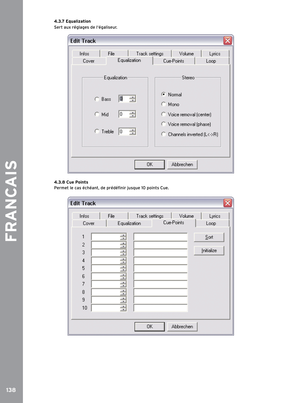 7 equalization, 8 cue points, Fr anc ais | Reloop SPIN!2 User Manual | Page 146 / 153
