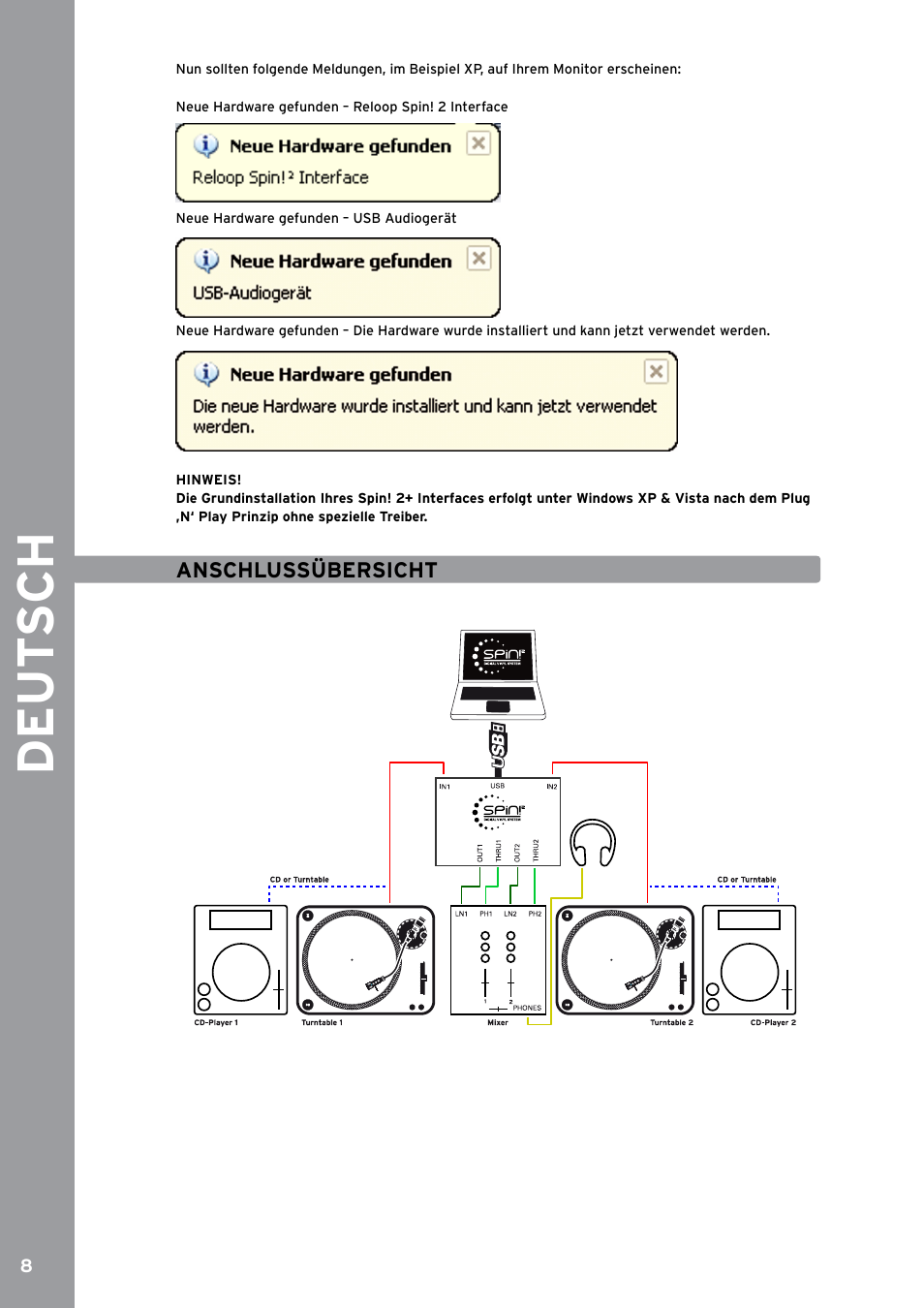 De ut s ch | Reloop SPIN!2 User Manual | Page 8 / 153