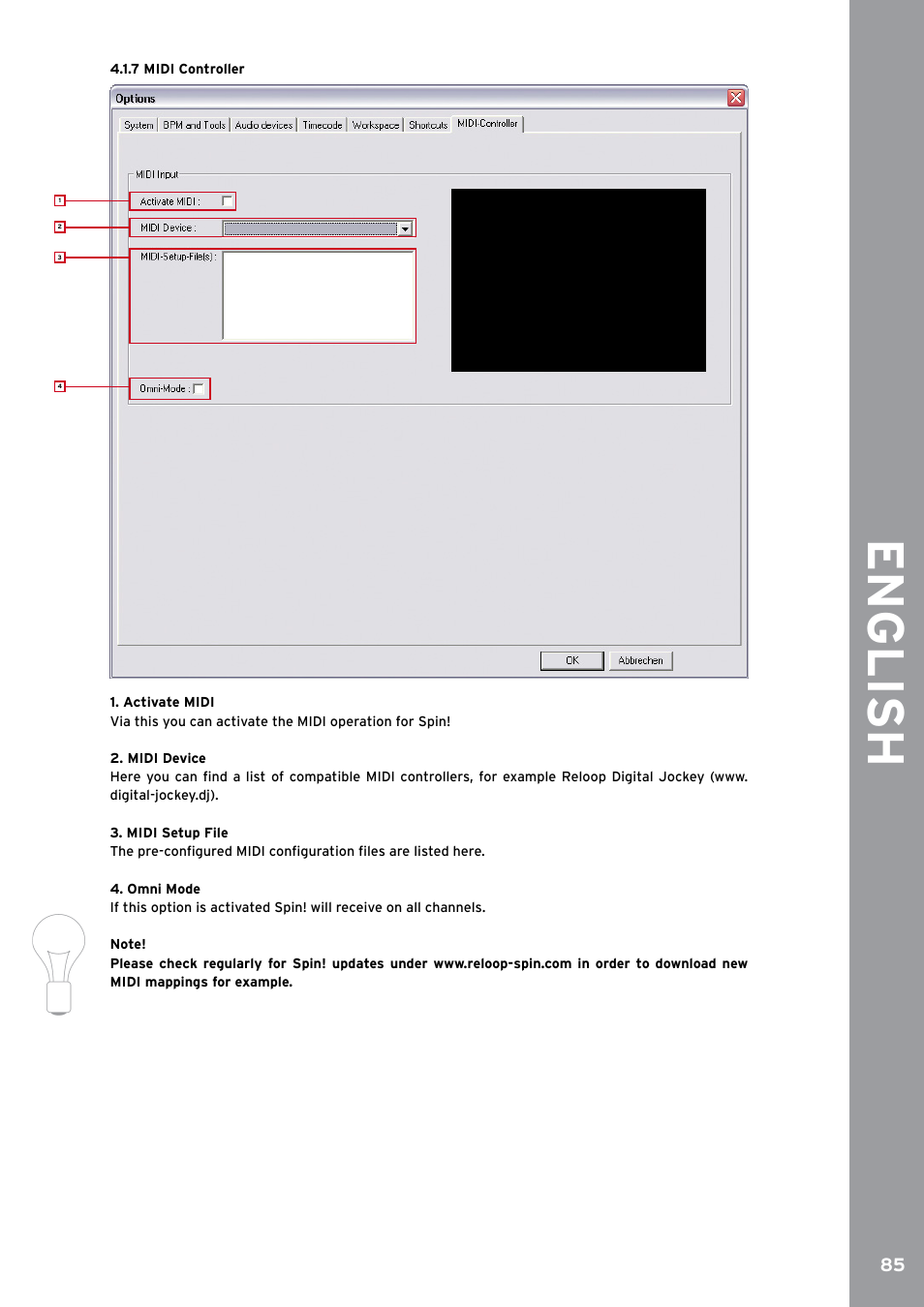 7 midi controller, English | Reloop SPIN!2 User Manual | Page 93 / 153