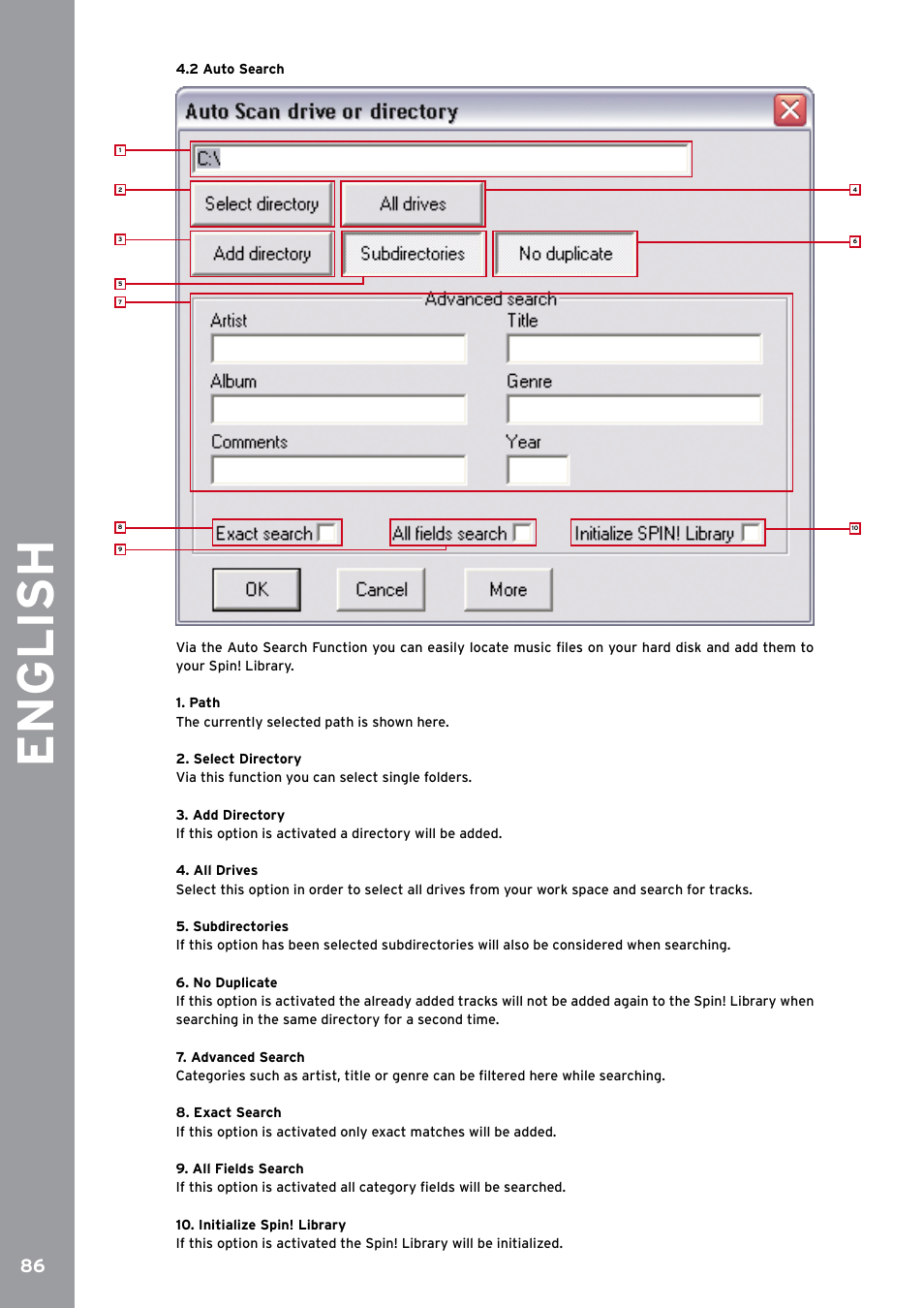 2 auto search, English | Reloop SPIN!2 User Manual | Page 94 / 153